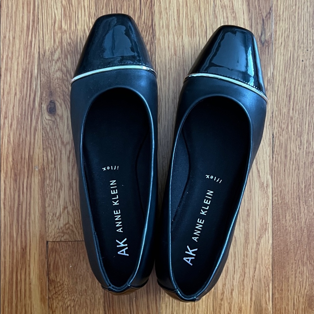 Anne Klein Black Patent Flats